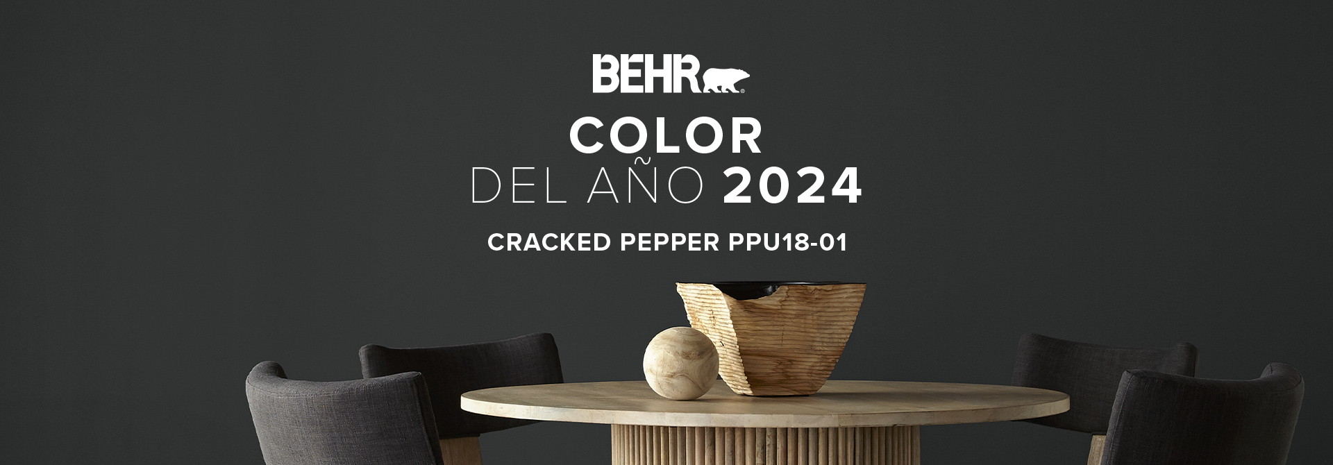 Bedroom painted in Cracked Pepper featuring Behr 2024 Color of the Year, Cracked Pepper